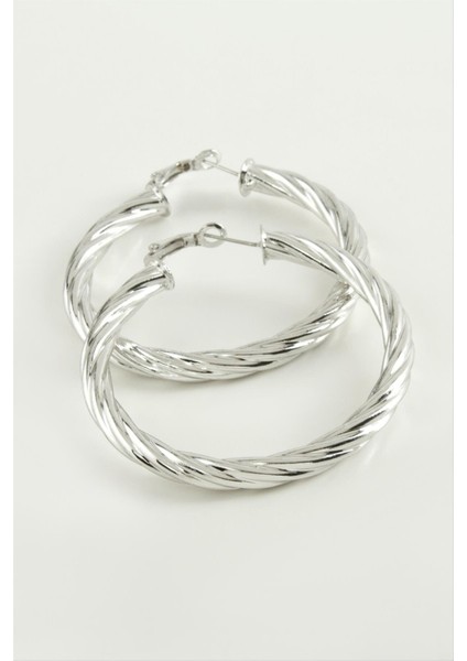 Wizard Burgulu Halka Küpe 4,5 Cm-Gümüş Rengi fiyatları