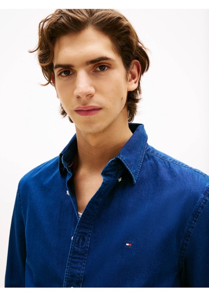 Chambray Rf Shırt Erkek Mavi Gömlek - MW0MW38134 fırsatları