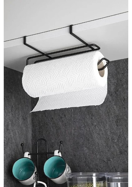 Siyah Renkte Askı Dolap Içi Kağıt Havluluk