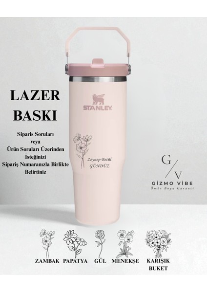 The Iceflow Flip Straw Pipetli Termos 0,89 L Özel Isimli Kişiselleştirilebilir Rose fiyatları