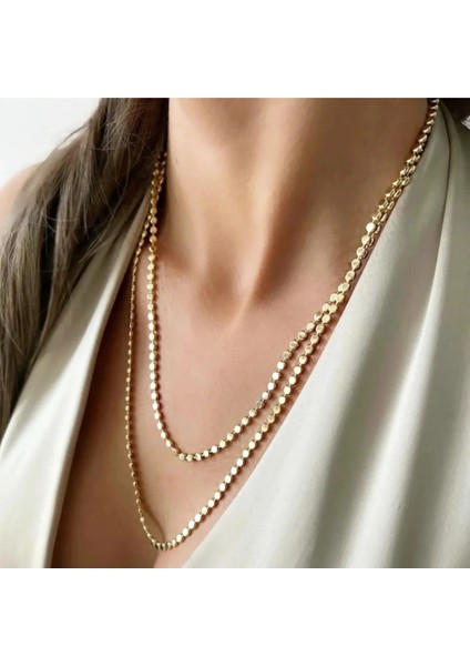 Xuping 14K Kaplama Pul Ezme Zincir