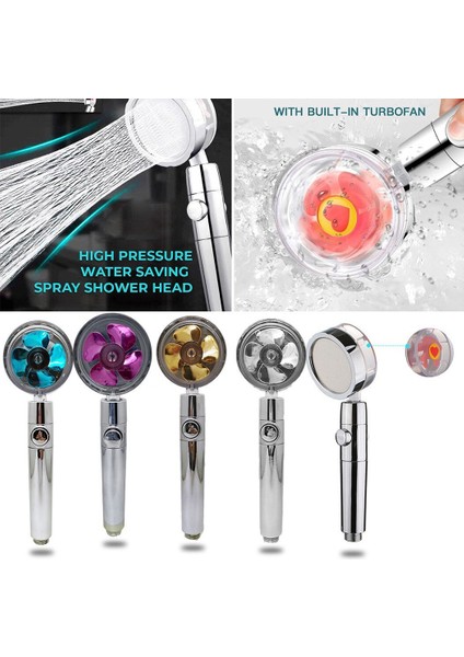 Pervaneli Duş Başlığı 360 Derece Dönebilen Aç Kapa Su Tasarruflu (4172) modelleri