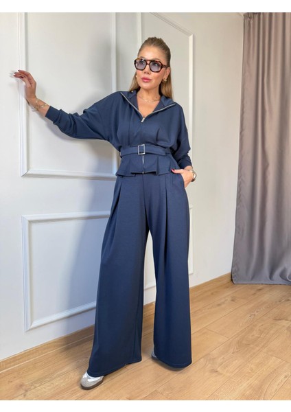 Indigo Pileli Kemerli Modal Takım fırsatları