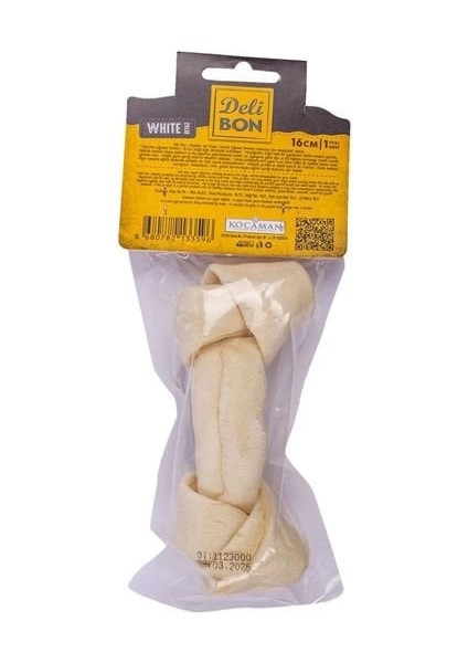 Delibon Deri El Işi Düğüm Doğal Kemik Köpek Ödülü Beyaz 21 cm 1 Adet fiyatları