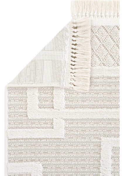 Krem Geometrik Yolluk, Antre ve Hol Koridor Için Şık Halı fırsatları