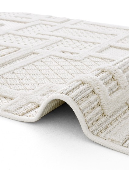 Krem Geometrik Yolluk, Antre ve Hol Koridor Için Şık Halı indirimleri