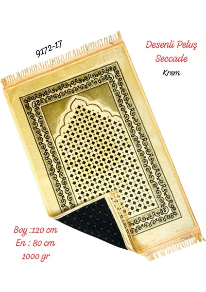 9172 Desenli Peluş Seccade
