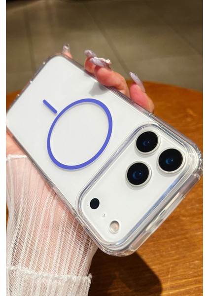 Apple iPhone 17 Pro Max Uyumlu Magsafe Sarj Özellikli Şeffaf Şık Kapak fiyatları