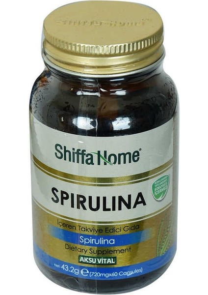 Shiffa Home Spirulina Diyet Takviyesi 720 Mg x 60 Kapsül