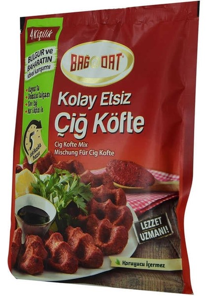 Kolay Etsiz Çiğ Köfte Bulgur ve Baharat Karışımı 4 Kişilik 120 gr Paket modelleri