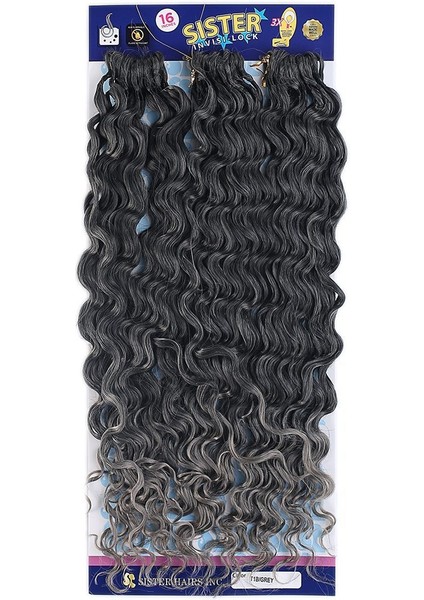 Afro Dalgası Saç / Siyah Gri Ombreli T1B/GREY