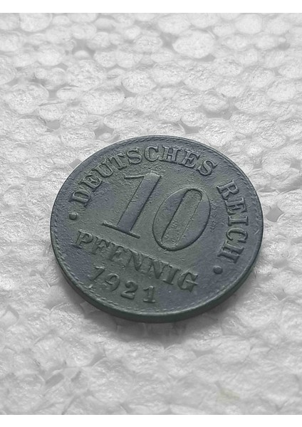 1924 Almanya 10 Pfennıg Yabancı Madeni Koleksiyon Para. Antika Darpane Numismatik