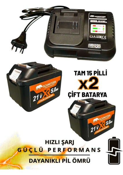 Schmıtzer Orjinal 21V 15 Pilli Çift Akülü Kömürsüz Darbeli Vidalama 650 Nm Torklu Bijon Somun Sıkma Sökme Matkap fırsatları