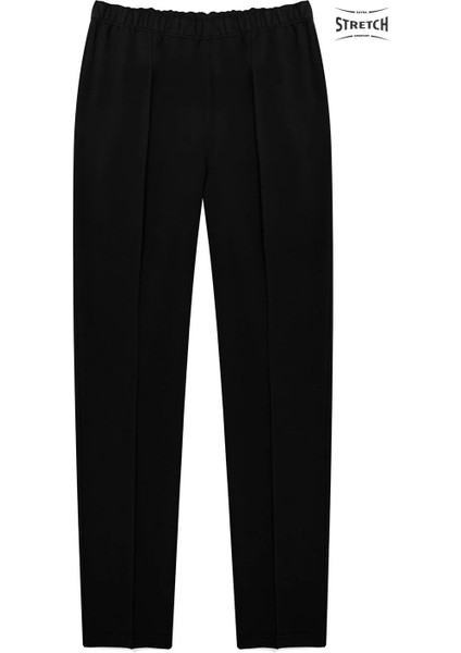 Kadın Chima Yüksek Bel Pamuk Likra Stretch Eşofman Alt Siyah fiyatları