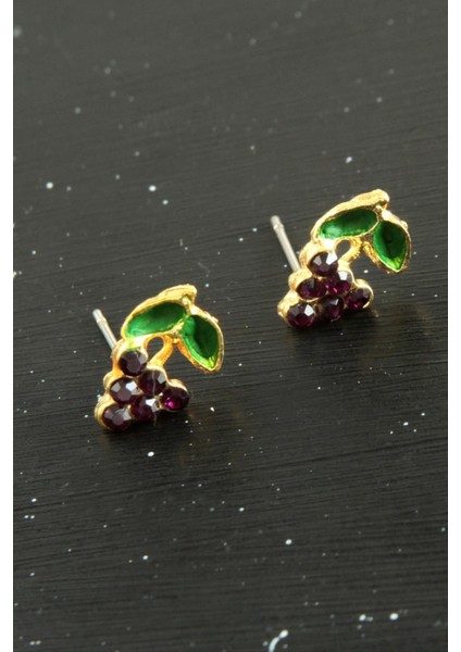 Wizard Üzüm Taşlı Minik Küpe-Sarı fiyatları