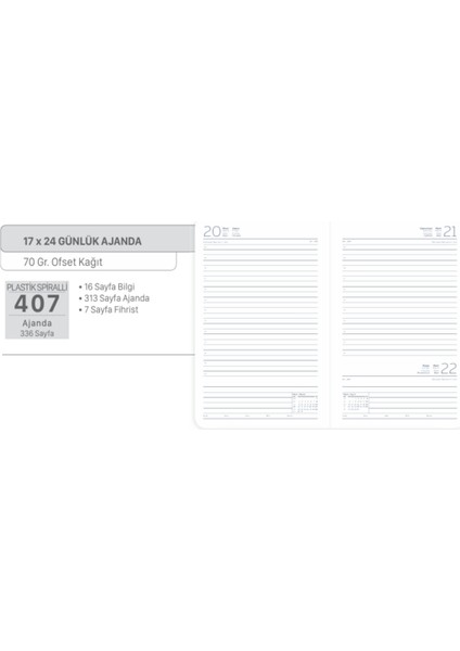 2026 407-SEK Plastik Spiralli - Sert Kapak 17X24 Günlük Beyaz Ajanda Lacivert modelleri