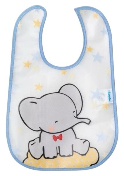 Unisex Desenli Eva Şeffaf Mama Önlüğü / Mavi