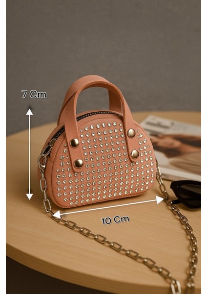 Lüks Mini Elmas Taş Işlemeli El ve Omuz Çantası fiyatları