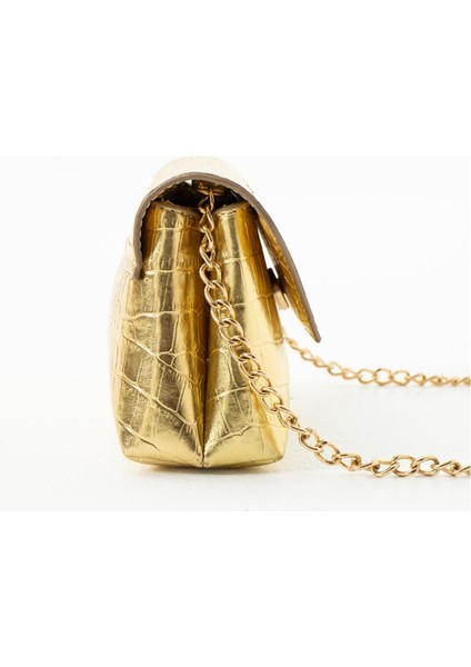 Parlak Timsah Deri Baskılı Özel Tasarım Çapraz Zincir Askılı Çanta fiyatları