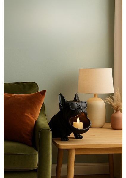 Bulldog Köpek Figürlü 3D Sunumluk Tealight Mumluk , Lokumluk , Takı Organizeri Çok Amaçlı 14 x 12 cm fiyatları
