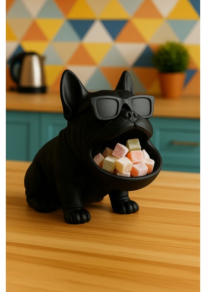 Bulldog Köpek Figürlü 3D Sunumluk Tealight Mumluk , Lokumluk , Takı Organizeri Çok Amaçlı 14 x 12 cm fırsatları