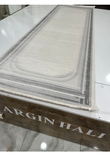 Yolluk Halı Akrilik 100X300 Ebatında Gri Krem Argın Halı