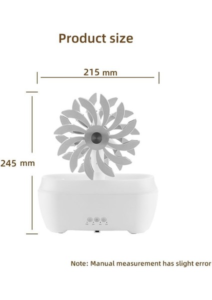 Fırıldak Tasarımlı Ultrasonik Hava Nemlendirici – Aromaterapi Yağ Difüzörü, Sessiz Sisleyici, Ev ve Ofis Kullanımı Için