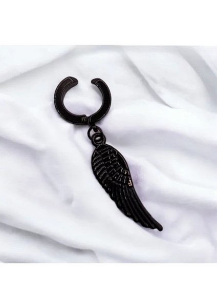 Sıkıştırmalı Mıknatıslı Kanat Model Sallantılı Erkek Kadın Unisex 316L Çelik Küpe 1 Adet fırsatları