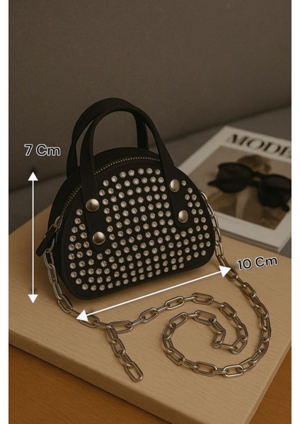 Lüks Mini Elmas Taş Işlemeli El ve Omuz Çantası modelleri