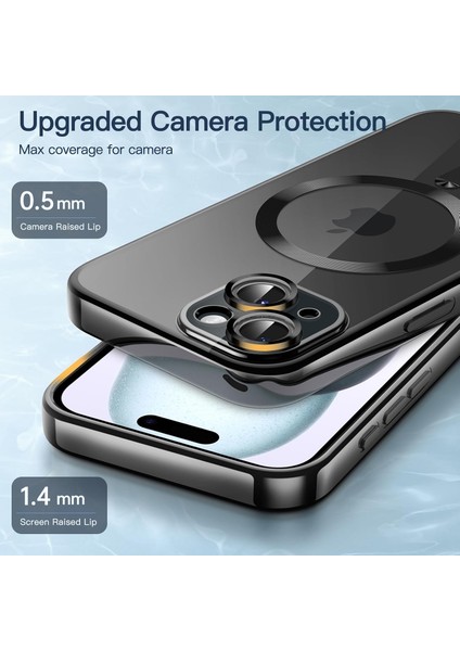 Apple iPhone 13 - 14 Uyumlu Kılıf Magsafe Wirelles Şarj Destekli Parlak Renkli Kenarlı Arkası Şeffaf Silikon indirimleri