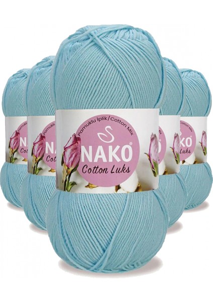 5 Adet Cotton Lüks Yelek Tunik Kazak Bluz Hırka Ipi Yünü Buz Mavi 97564