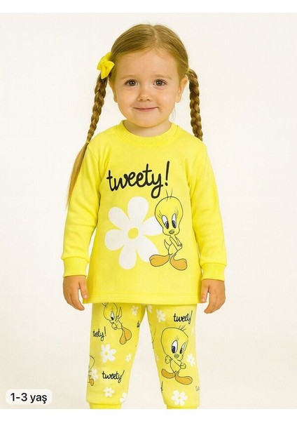 Sarı Tweety 1-3 Yaş Çocuk Alt Üst Takım