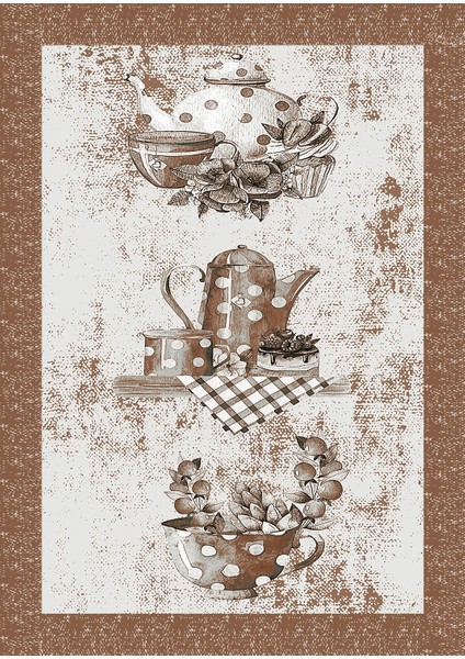 Pamuk Dokuma Taban Kaymaz Yıkanabilir Modern Desenli Mutfak Için Mutfak Halısı