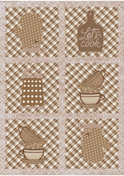 Pamuk Dokuma Taban Kaymaz Yıkanabilir Modern Desenli Mutfak Için Mutfak Halısı