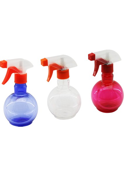 350ML Renkli Şeffaf Tombul - Plastik Boş Sprey Püskürtücü Şişe (5067)