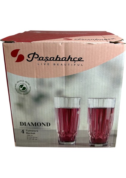 Diamond Meşrubat Bardağı 4lü 315 cc