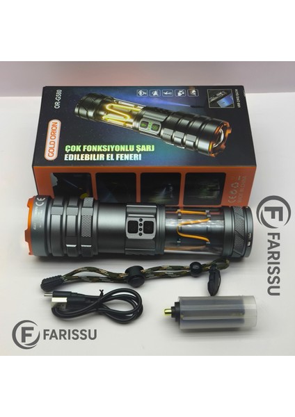 OR-G580: 100W, 5000 Lümen Şarj Edilebilir Çok Fonksiyonlu El Feneri 8800 Mah Powerbank Özellikli fırsatları