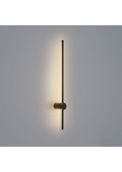 Modern Dekoratif LED Duvar Aplik 70 cm Günışığı Siyah 1 Adet (Pilli Değildir)