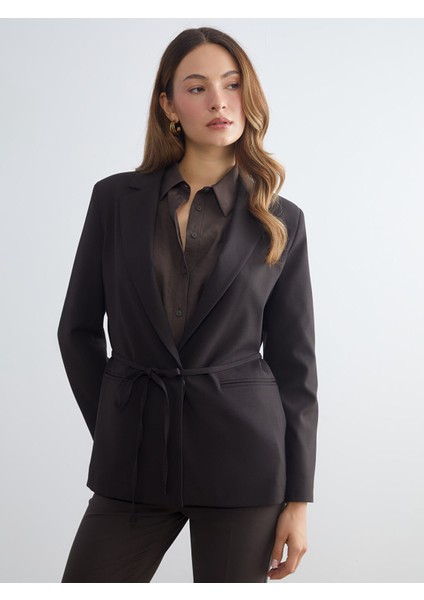 Yeni Sezon Beli Kuşaklı Kadın Blazer Ceket
