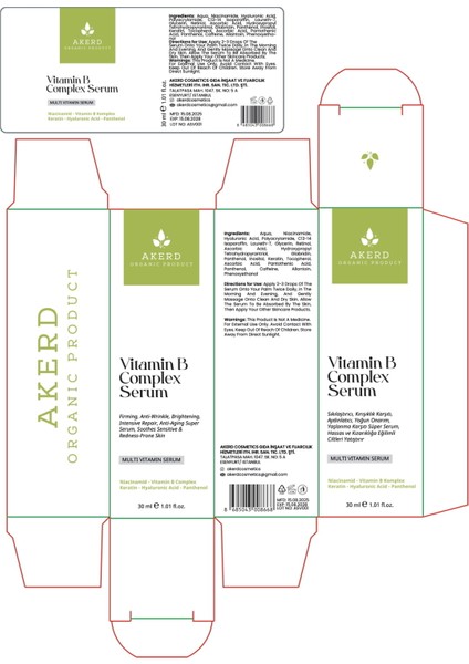 Serum Vitamin B Compleks Kızarıklık Giderici Aydınlatıcı Yenileyici Yatıştırıcı fiyatları