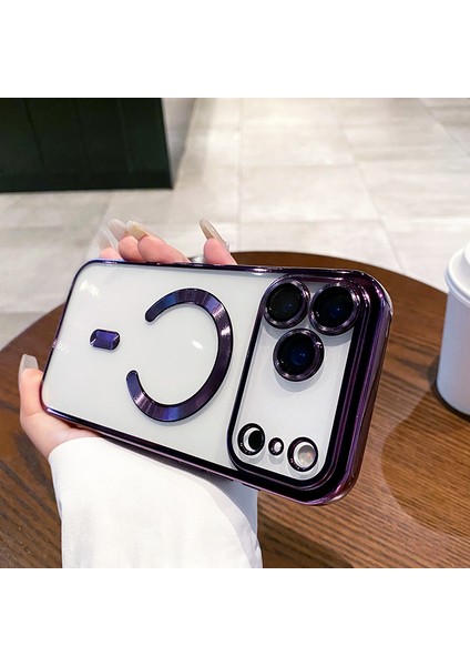 Apple iPhone 17 Pro Için Magsafe ile Uyumlu Kılıf Kamera Lensli Korumalı Şeffaf Silikon Kapak
