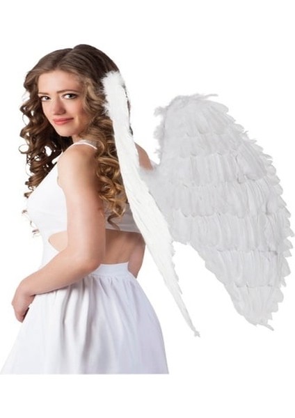 Beyaz Renkli Büyük Boy Melek Kanadı 55X80 cm