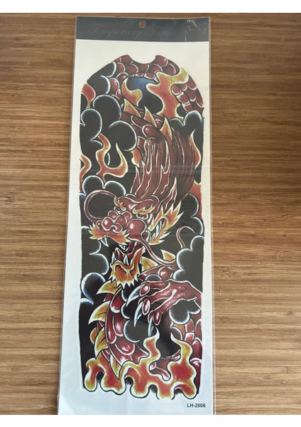 Ejderha 1 Hafta Kalıcı Tam Kol Bacak Yapıştırma Geçici Dövme 46 cm