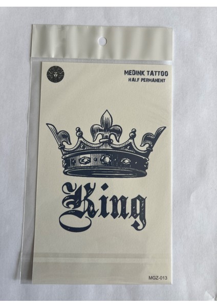 King 18X11 cm Yarı Kalıcı Hayalet Geçici Dövme Yapıştırma Dövme