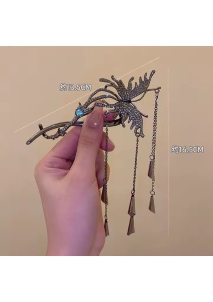 Kore Stil Kelebek Figür Zirkon Taş Nişan Düğün Sallantı Metal Topuz Tokası fiyatları