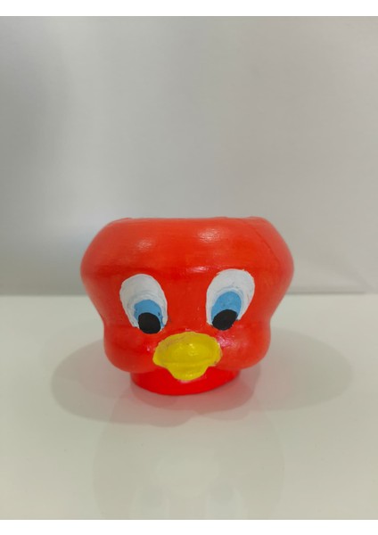 Tweety Figürlü Kalemlik & Fırçalık & Masaüstü Düzenleyici - Dekoratif Ev Aksesuarı