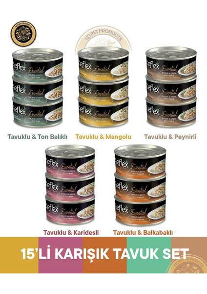 Plus Essential Tavuklu-Karışık Süper Set - 15X70GR