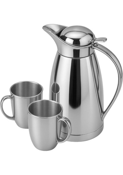 1.2 Lt - Termos Seti - Çelik Bardaklı - 2 Bardaklı - Square