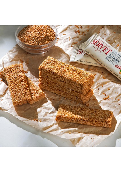 Servet Şeker İlavesiz Susam Krokan Bar 120 gr (6 x 20 gr)