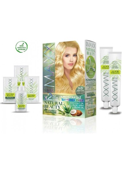 2 Paket Natural Beauty Amonyaksız Saç Boyası 9.0 Doğal Sarı fiyatları